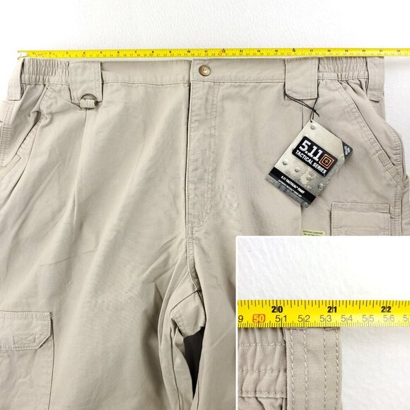 5.11 Tactical Series Cargo Pants Canvas Khaki 74251 Men's "44x32" Real 42x33 NWT - Picture 6 of 12